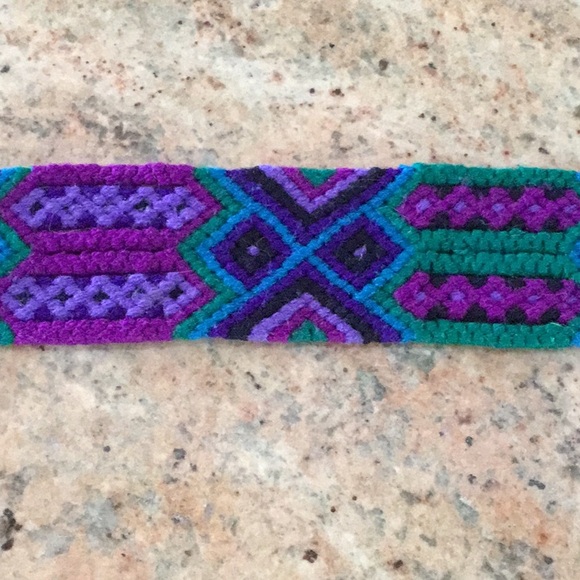 Vintage Crochet Macrame Colorful Belt
